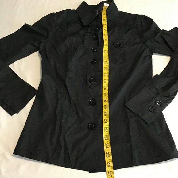 ANNARITA N Women's Black Classic Long Sleeve Button Up Casual Shirt Size 6 - Picture 7 of 11